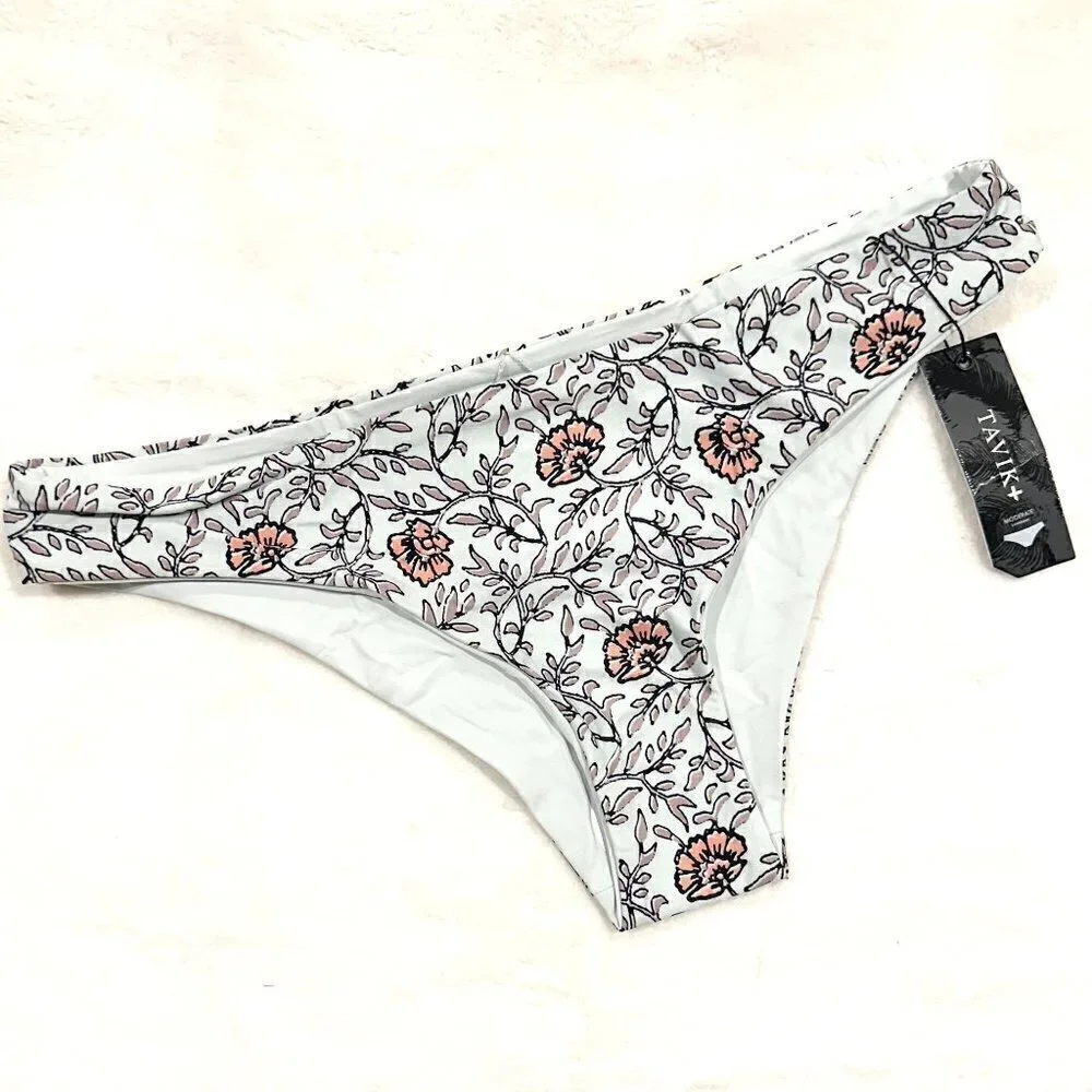 NWT Tavik Ali Moderate Swim Bottom in Light Blue Wild Flower Print - Large